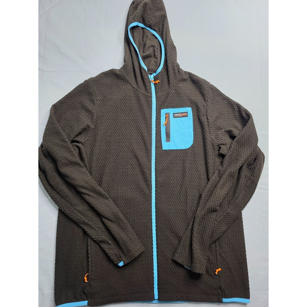 Ventures Endurance Hot Chocolate Run Fleece Hoodie Mens Large Dark Brown Chevron